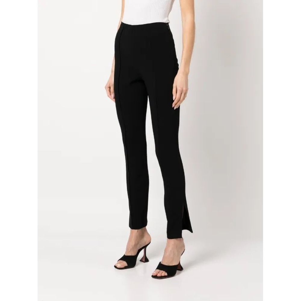 Cinq a Sept Brianne Pants 0 Black High Rise Side Slit Tailored Trousers Womens